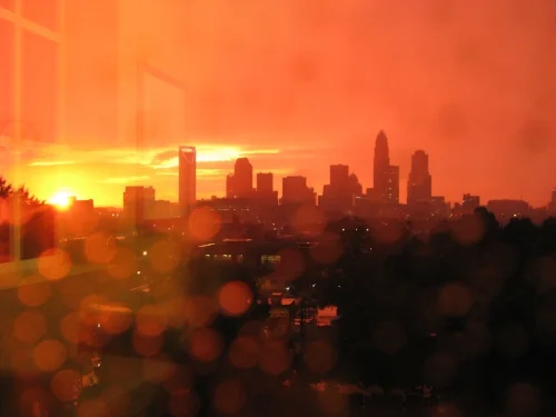 Downtown Charlotte as we left the NICU after Jonathan's shunt placement.