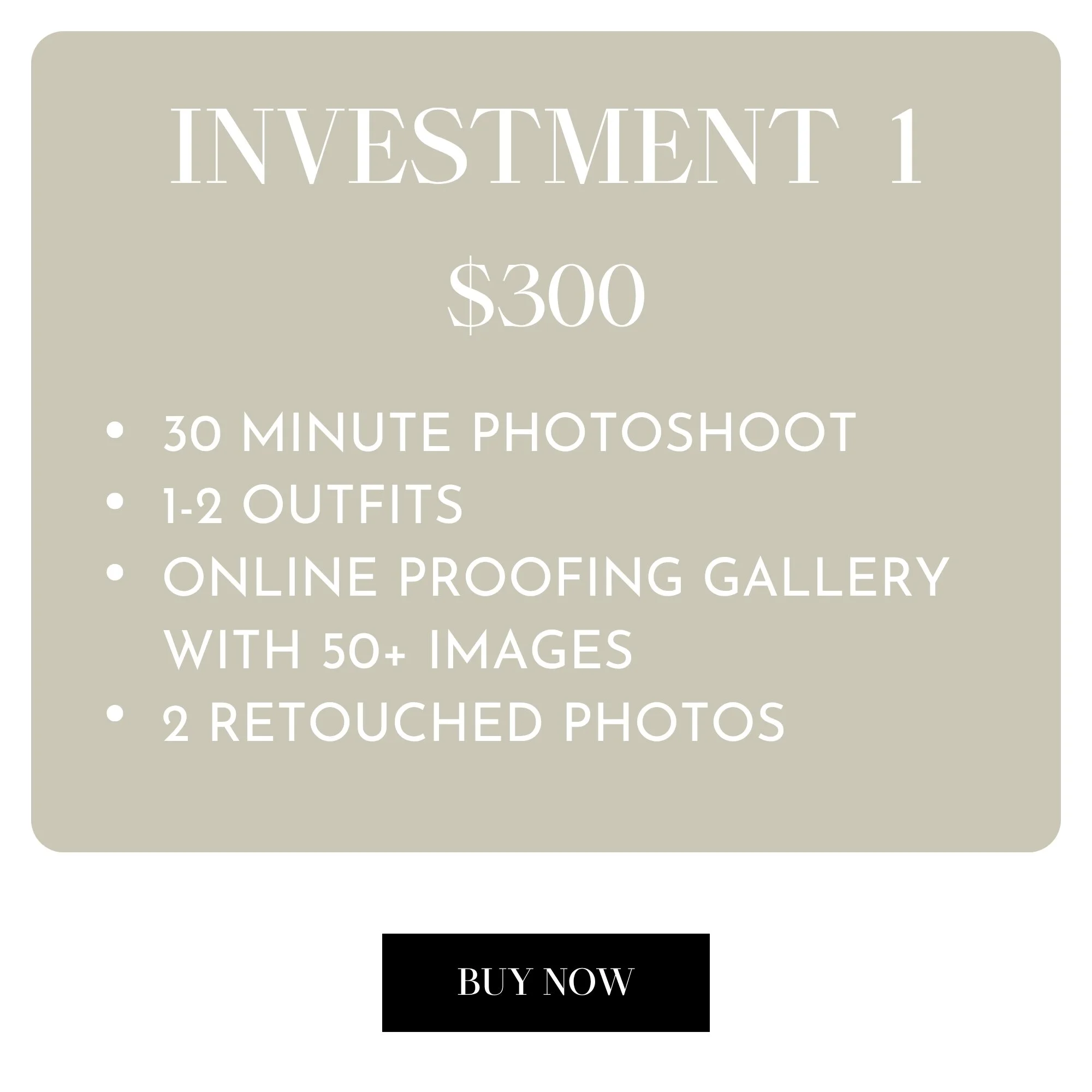 SENIOR PORTRAITS - Investment #1 (30 minutes)