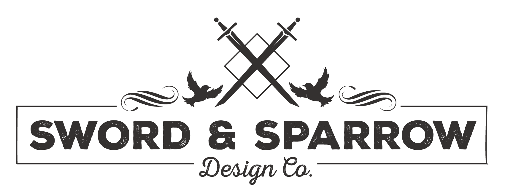The logo of Sword & Sparrow designed by Danelle
