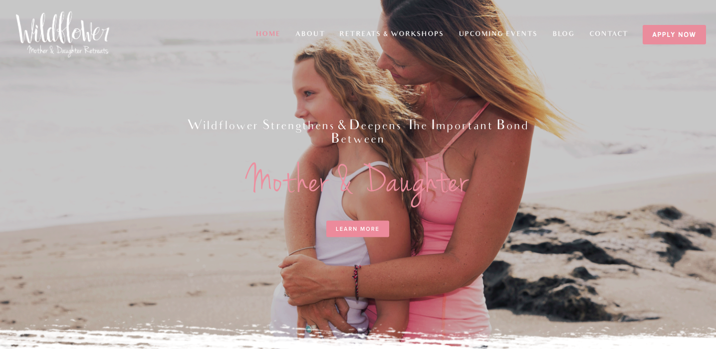 Homepage of Wildflower Mother & Daughter Retreats