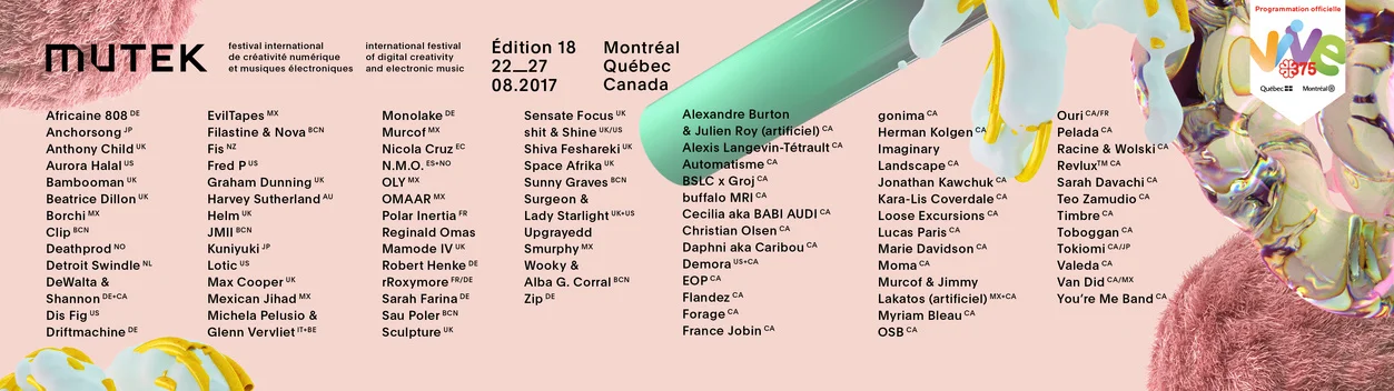 ADSR artist Tokiomi confirmed in Mutek Montreal 2017 lineup.