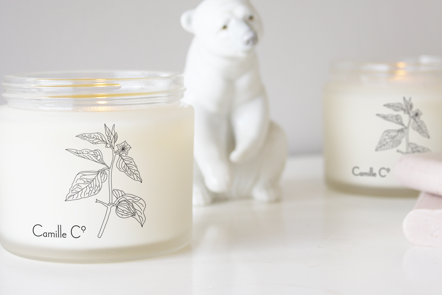 Cape Gooseberry &amp; Musk Camille Co. Candle Packaging Design