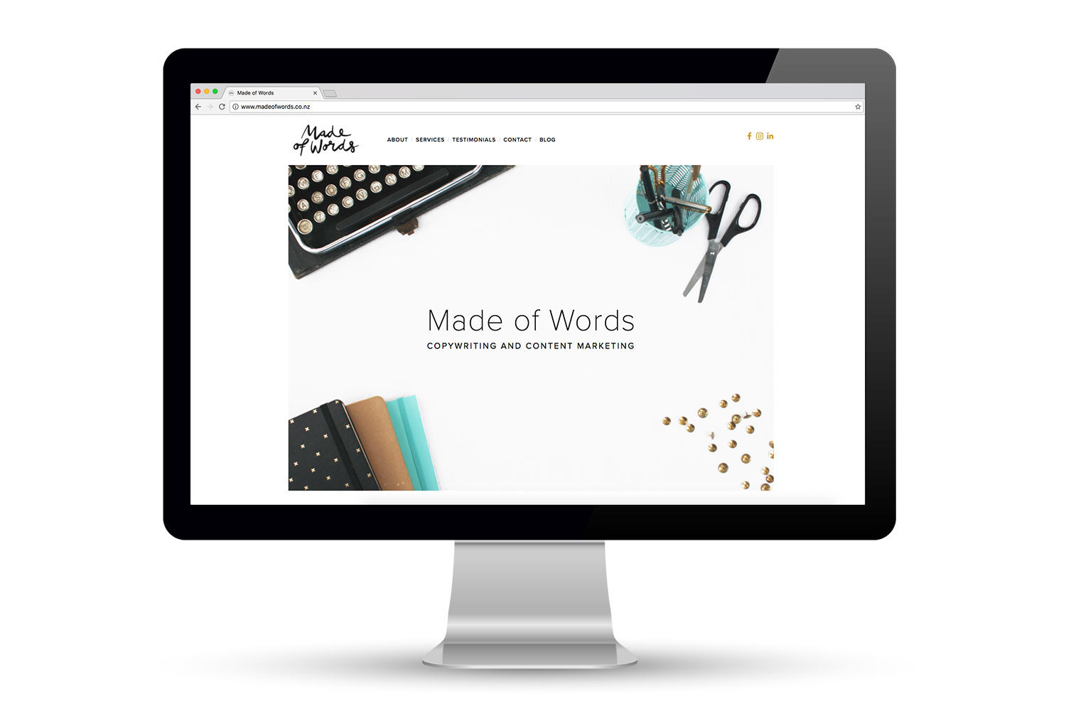 Made of Words Website Design