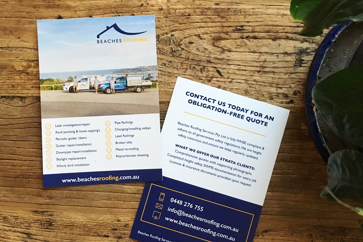 A5 Flyer Design for Beaches Roofing