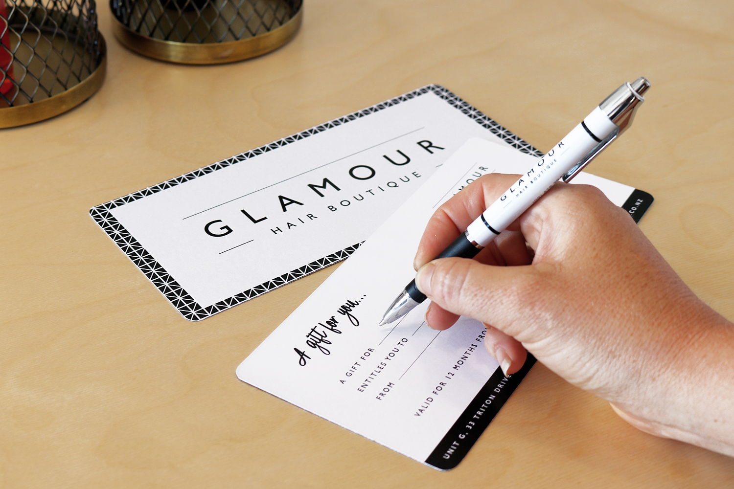 Glamour Hair Boutique Gift Certificate Design