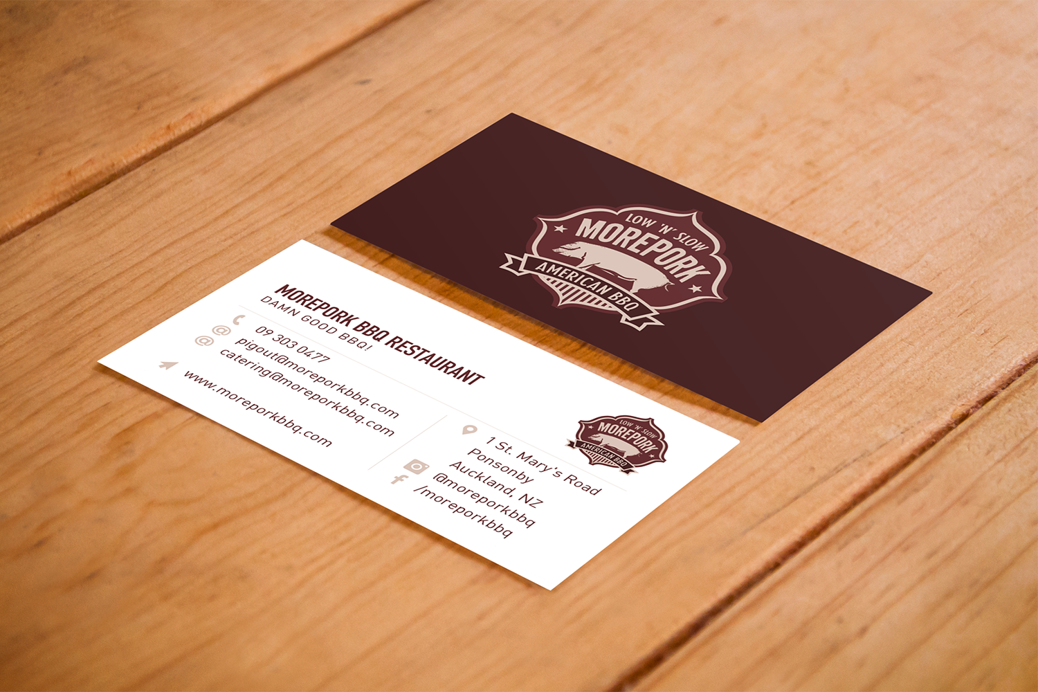 Morepork BBQ Business Cards