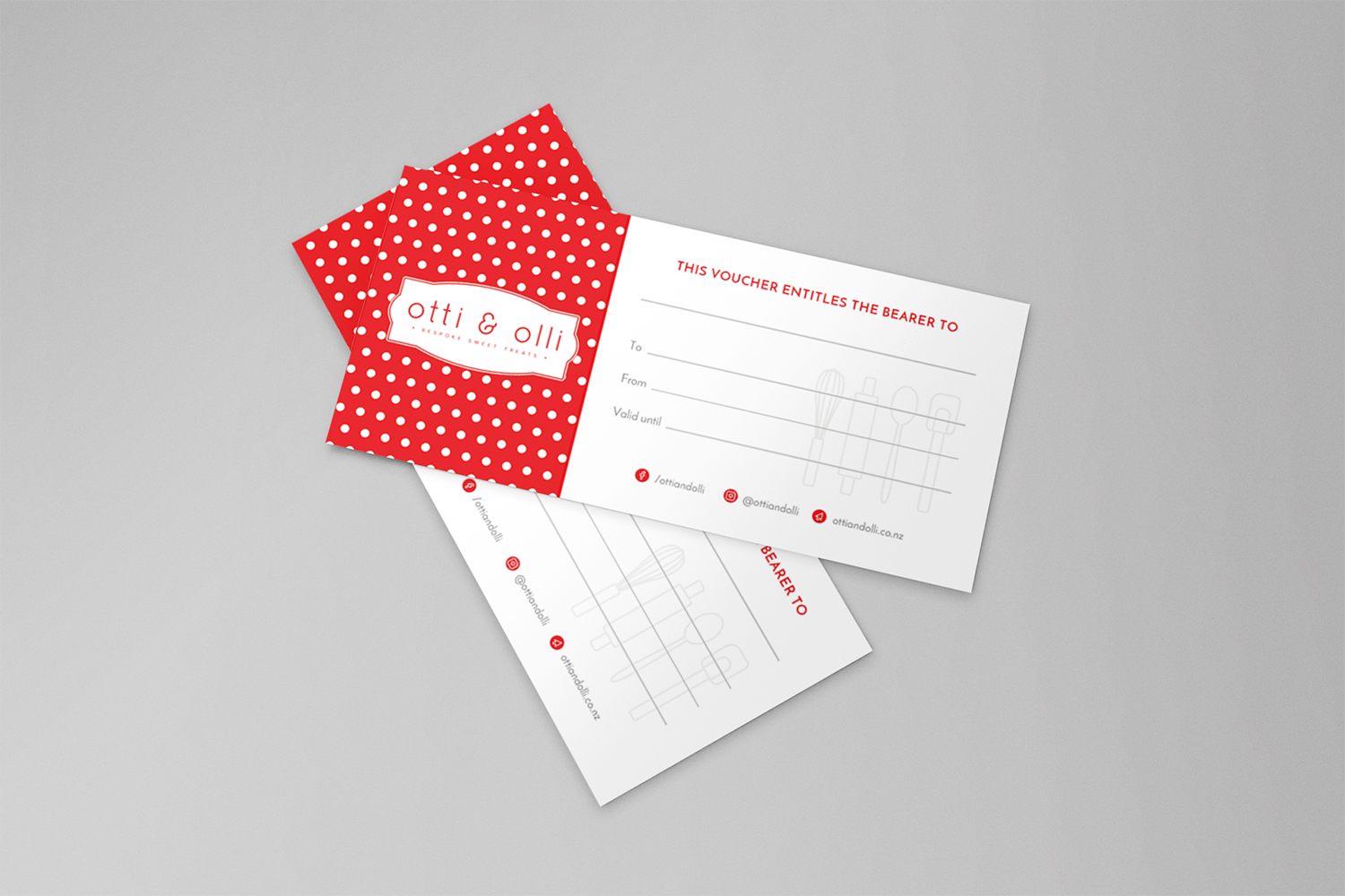 DL size gift vouchers for Otti and Olli