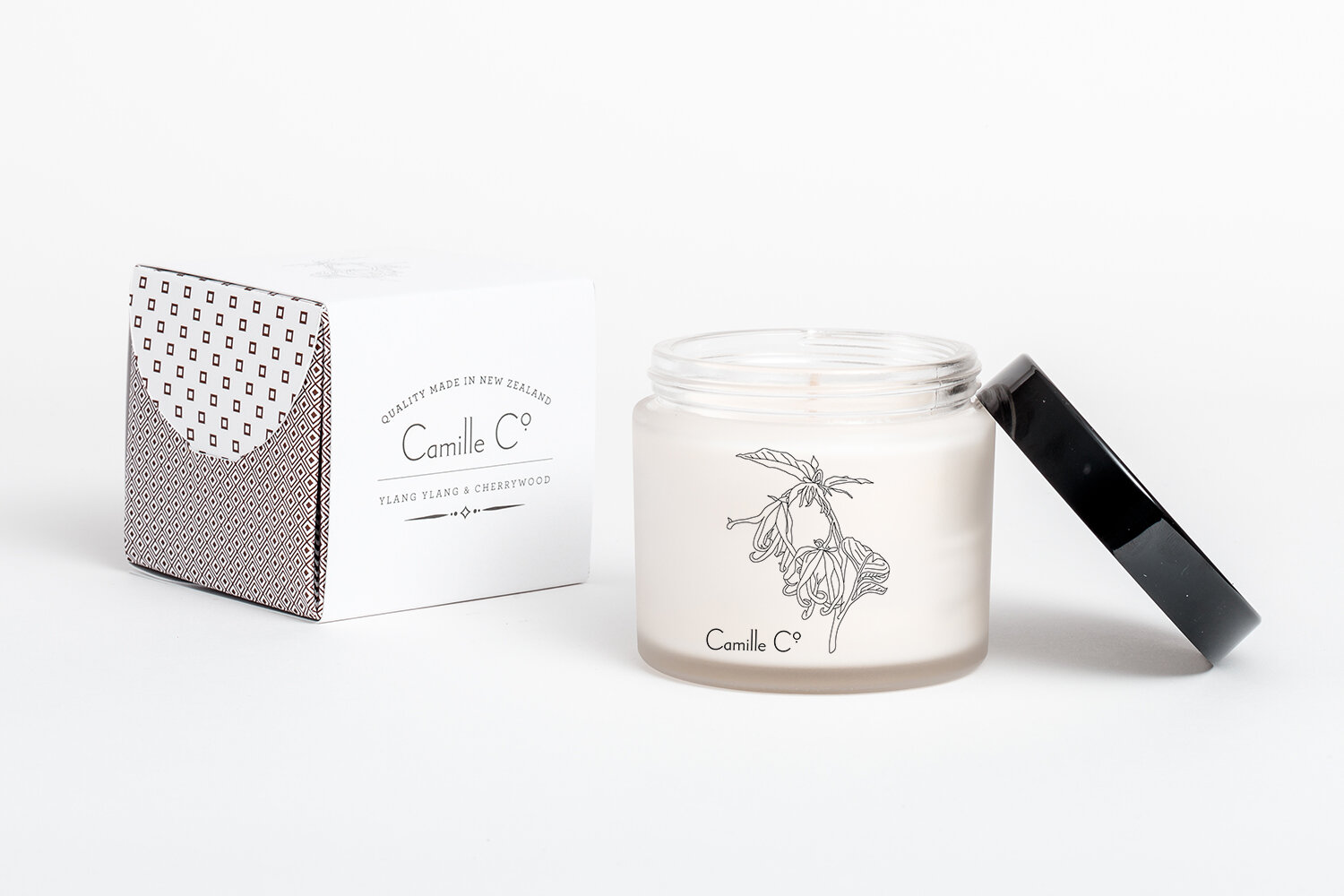 Camille Co. luxury Ylang Ylang &amp; Cherrywood Soy Candle