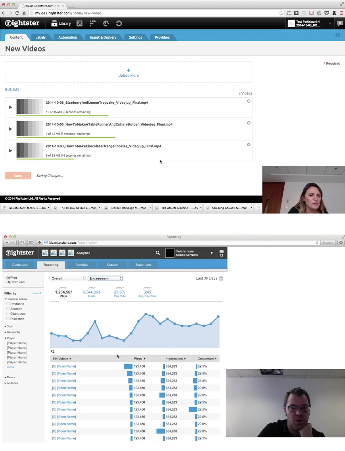 Usability testing of analytics and onboarding
