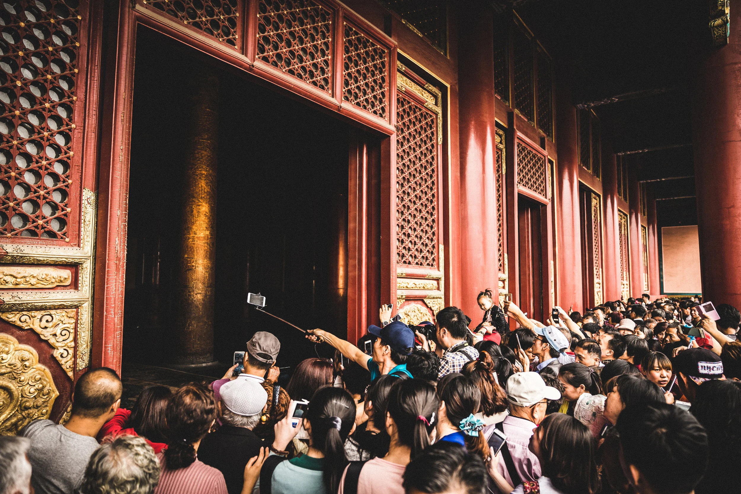 ...and pressed into the crowds for a glimpse of an Emperor’s throne