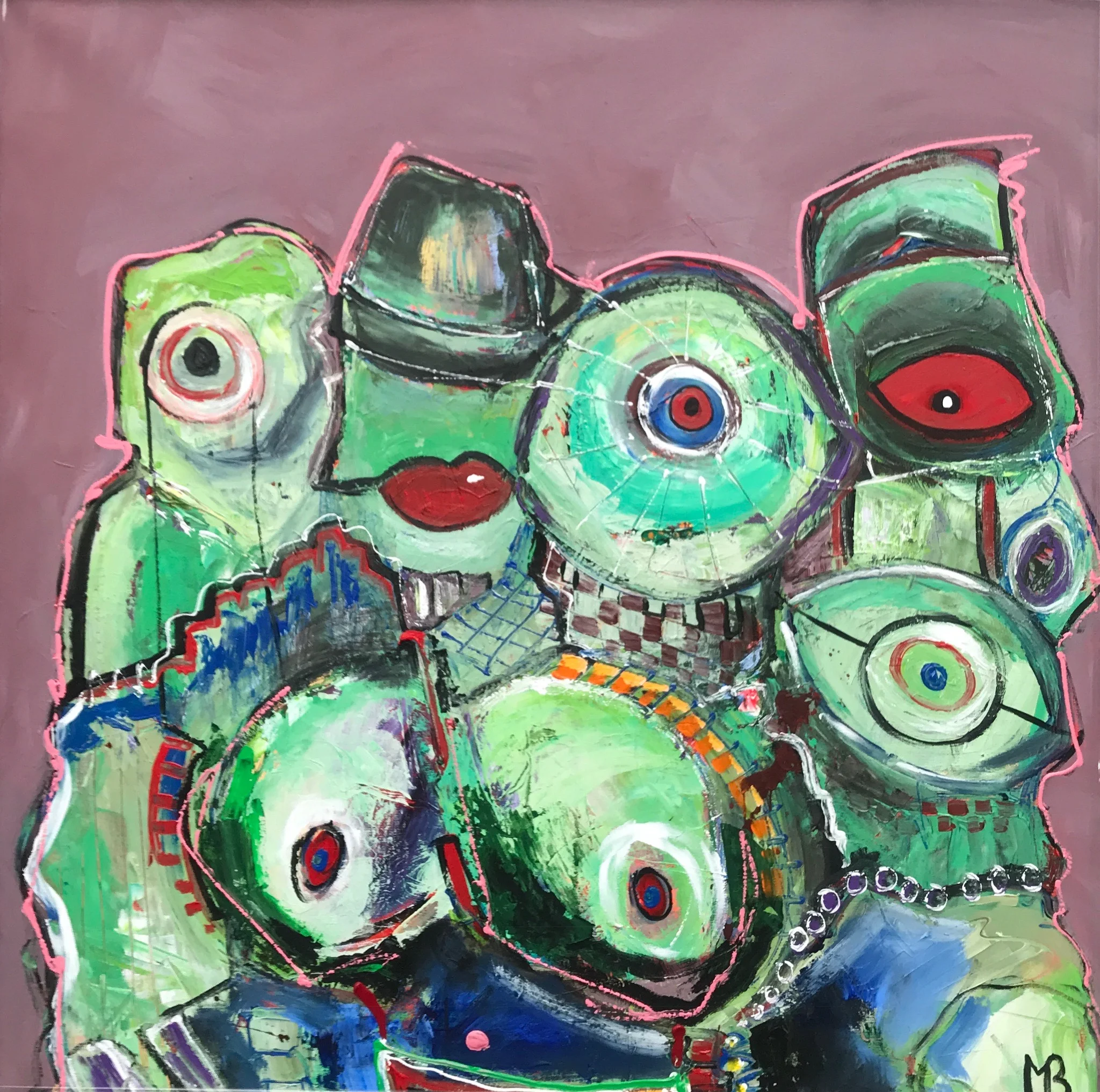 Det ville glæde min hat 100 x 100 cm. (solgt)