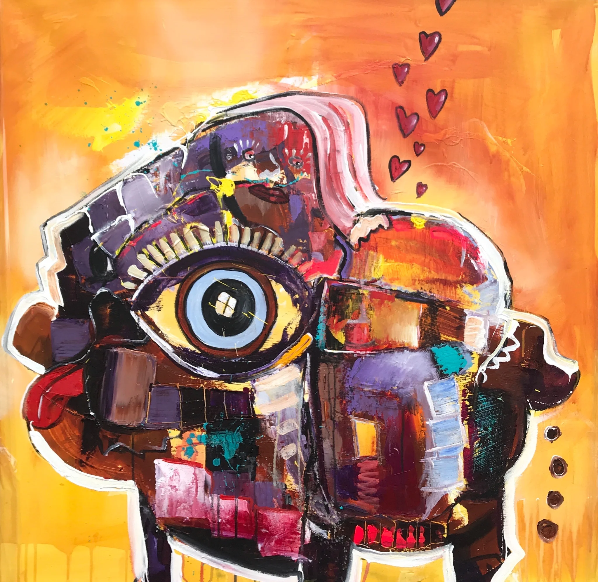 Dogshit in my garden 100 x 100 cm. (solgt)