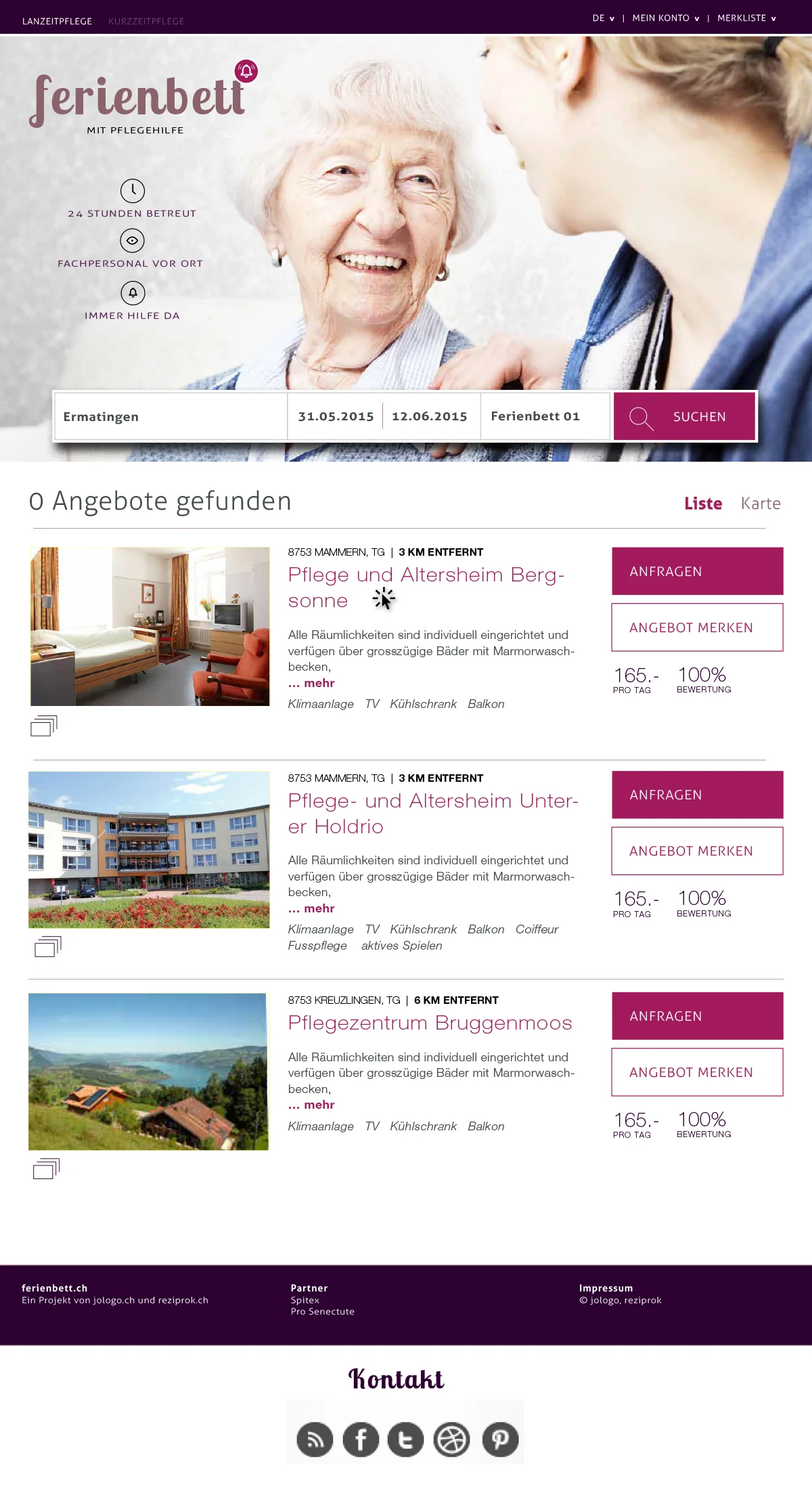 Übersichtsseite