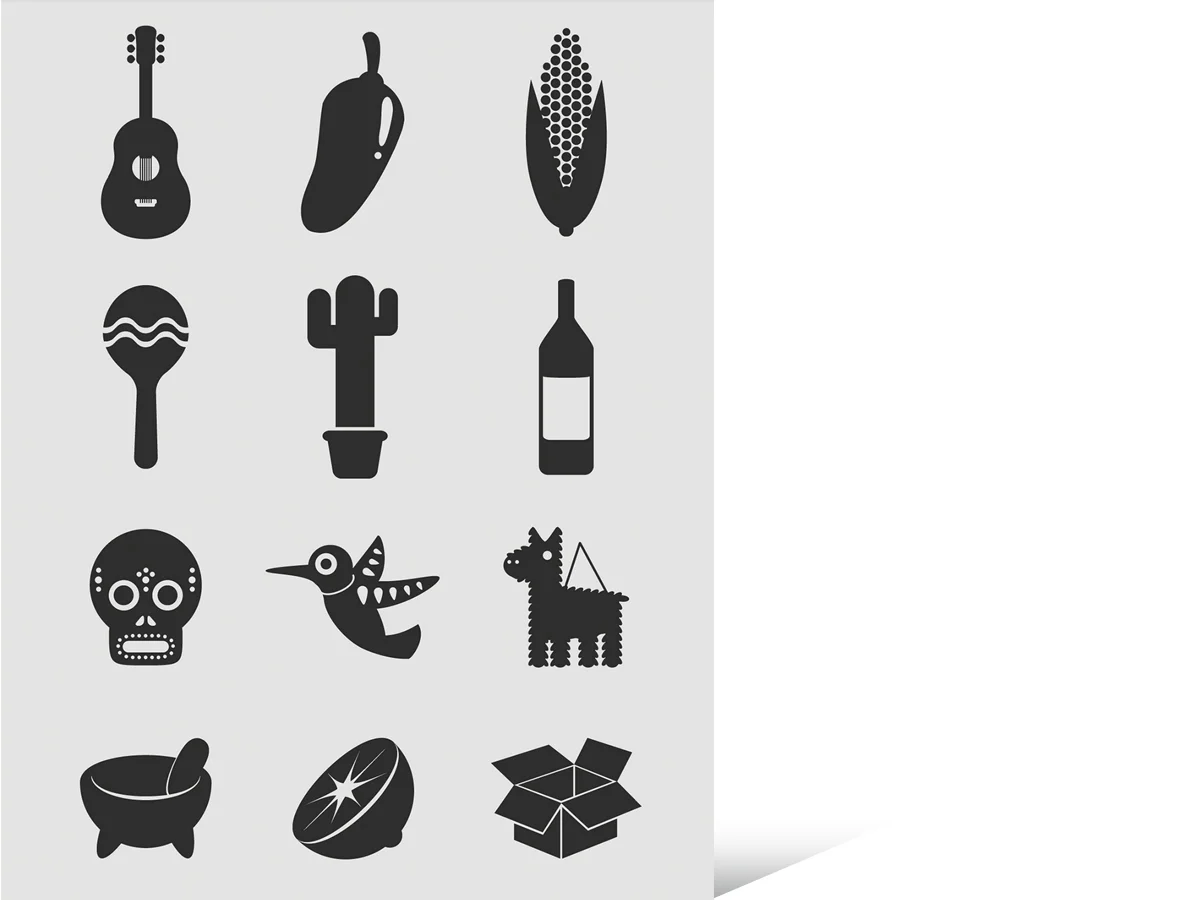 Icons für Hintergründe und die Bewerbung auf Tafeln