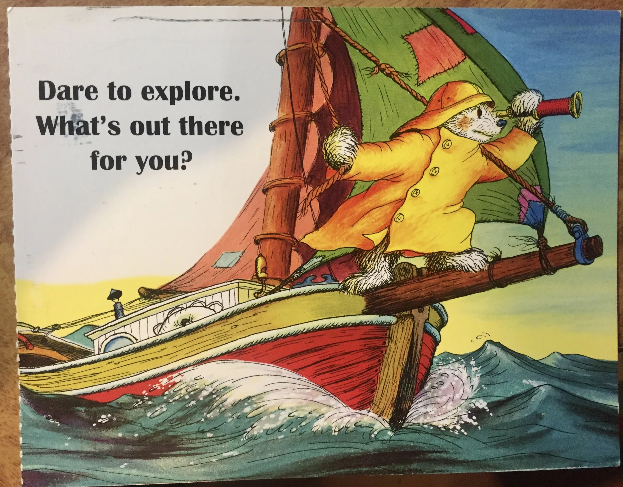 I sent this postcard to Shrop last fall. Scuppers the Sailor Dog is one of his favorite children’s books and he shares a lot of qualities with that dog. A place for everything and everything in its place.