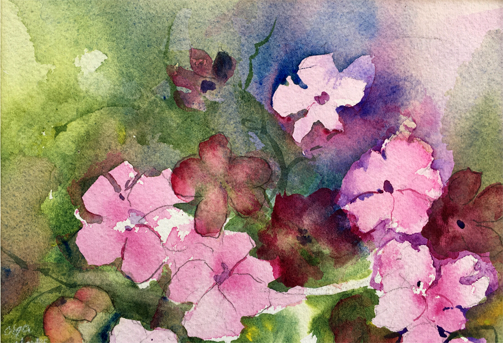   Small Floral  4 X 6 inches $40 