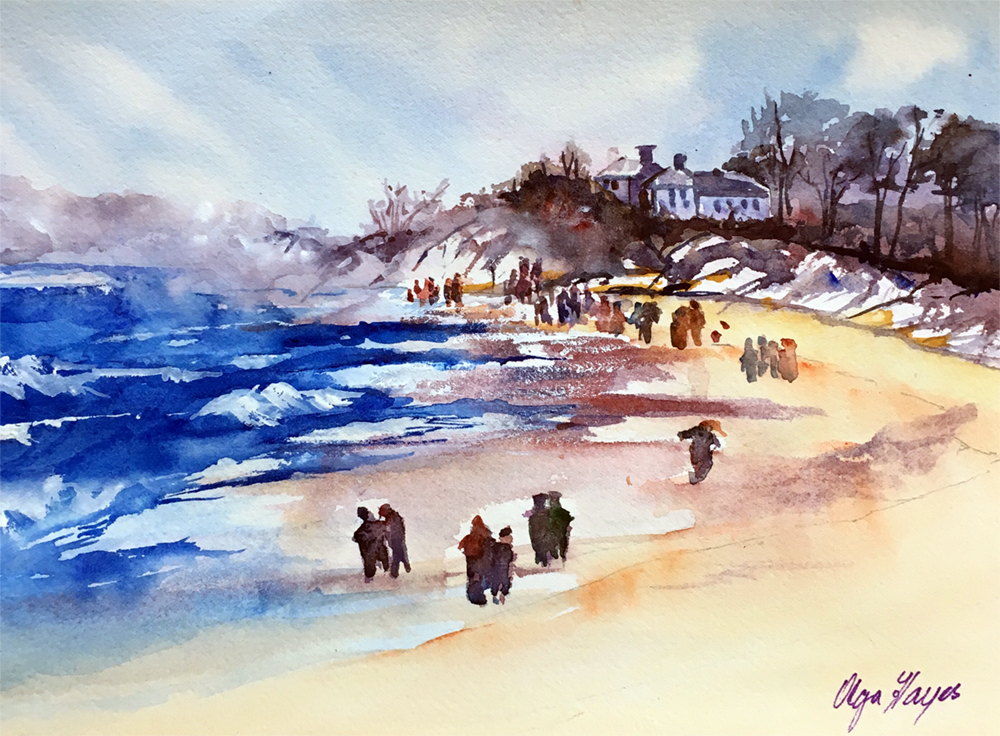   Chilly Morning  12 X 16 inches, framed $200 