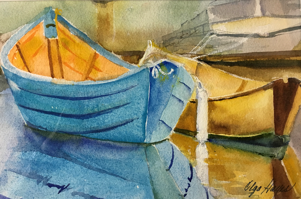   Blue Boat   Newburyport Regional Show- Juried In  13.5 X 17.5 inches, framed   SOLD   