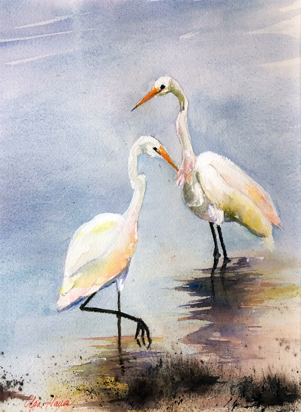   The Proud Pair #2  12 X 16 inches, framed $250 