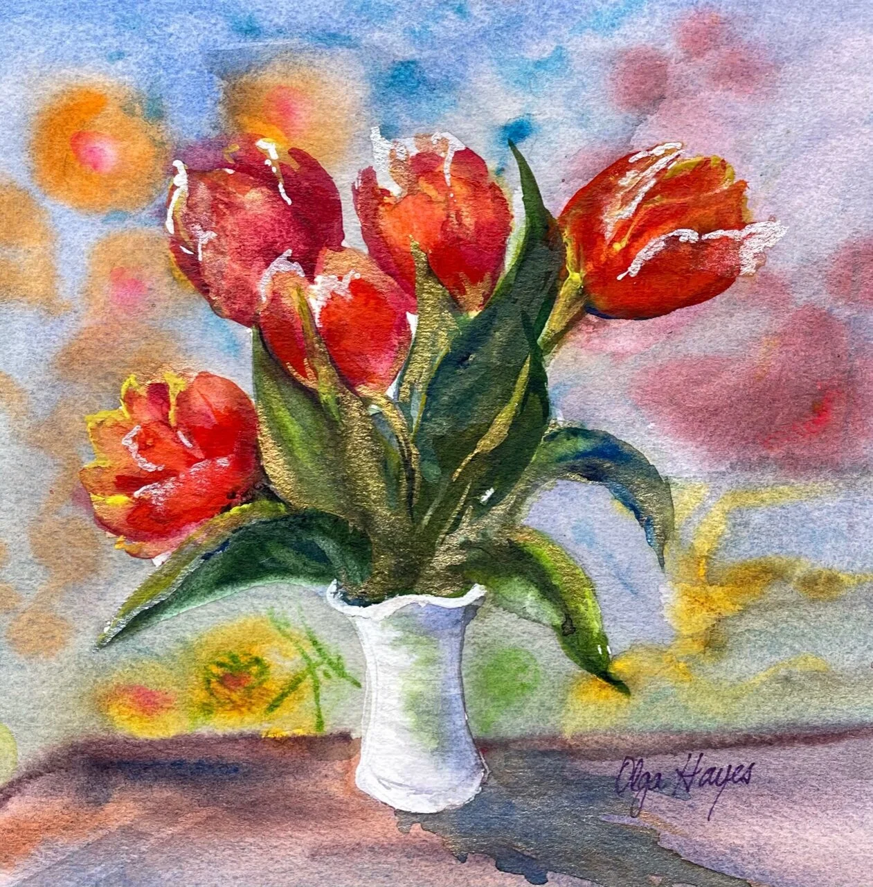   Julie’s Whimsy #2   16 x 16 framed  $200 