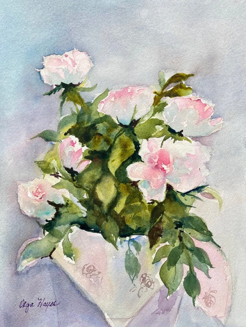   Sweet Pink Roses   15 x18 framed  $200 