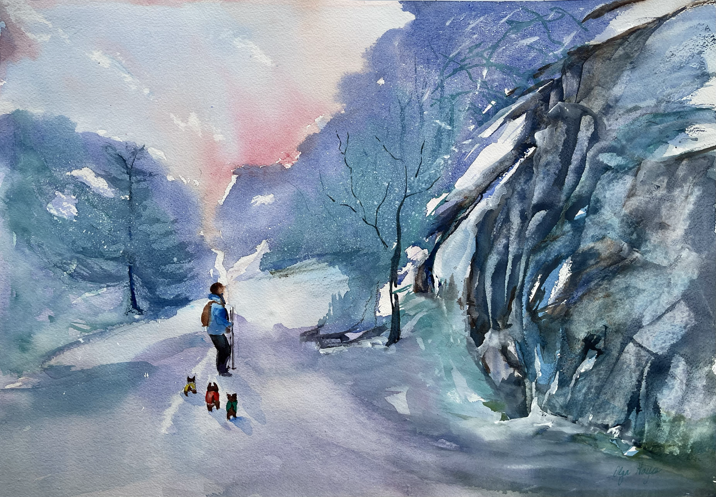   Into the Blizzard  29” x 23” framed $525  