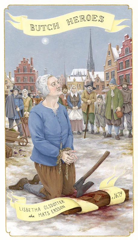 Lisbetha Olsdotter aka Mats Ersson c. 1679 Sweden gouache on paper, 11 x 7 inches 2013 In the collection of the Davis Museum at Wellesley College