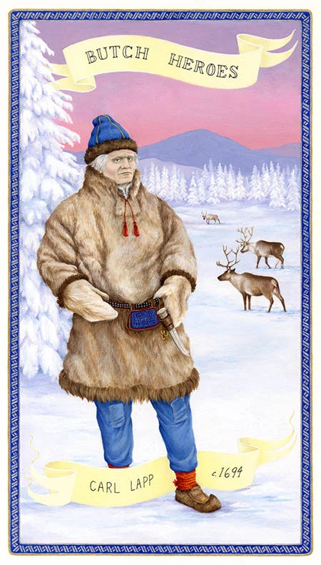 Carl Lapp c. 1674 Swedish Sápmi gouache on paper, 11 x 7 inches 2012