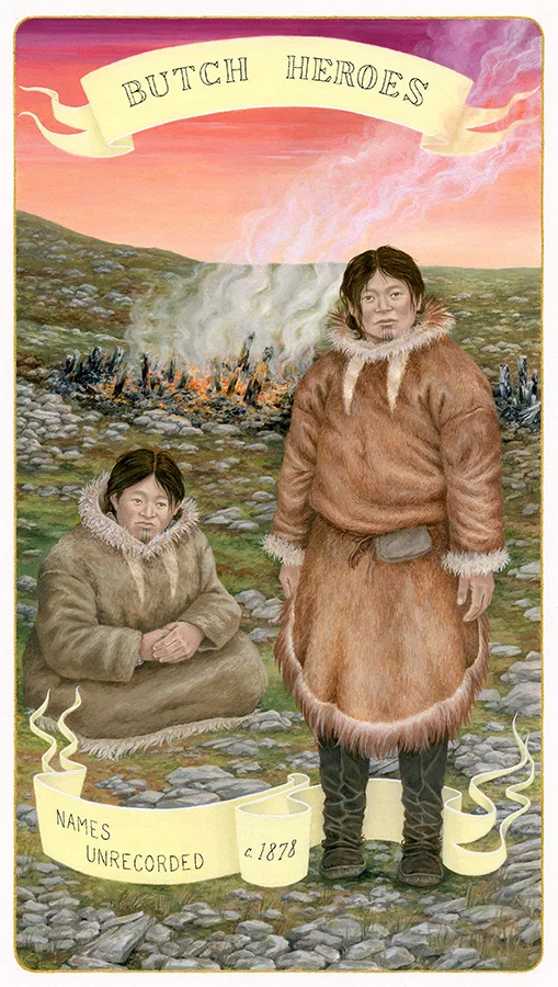 Names Unrecorded c. 1878 Iñupiat gouache on paper, 11 x 7 inches 2019