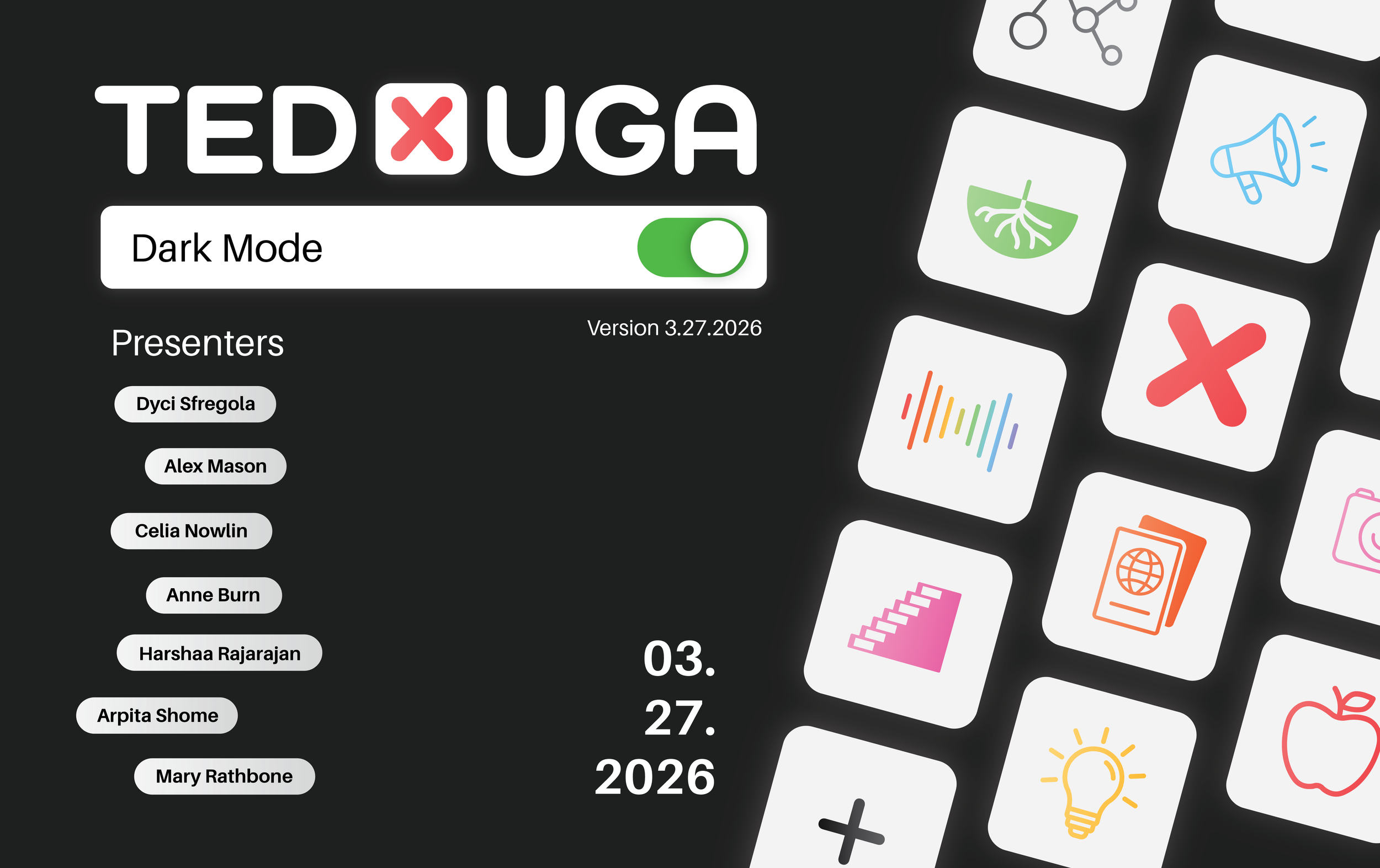 TEDxUGA 2026: Dark Mode