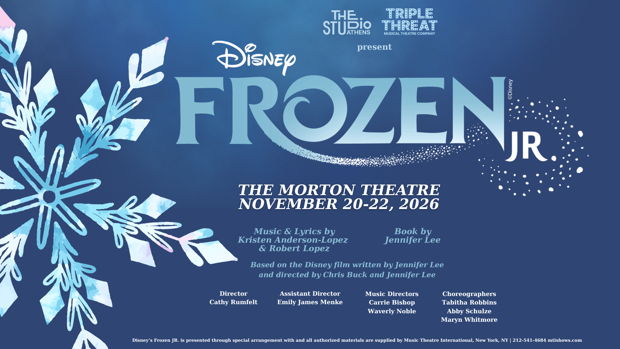 The Studio Athens' Triple Threat Musical Theatre Presents: Frozen Jr.