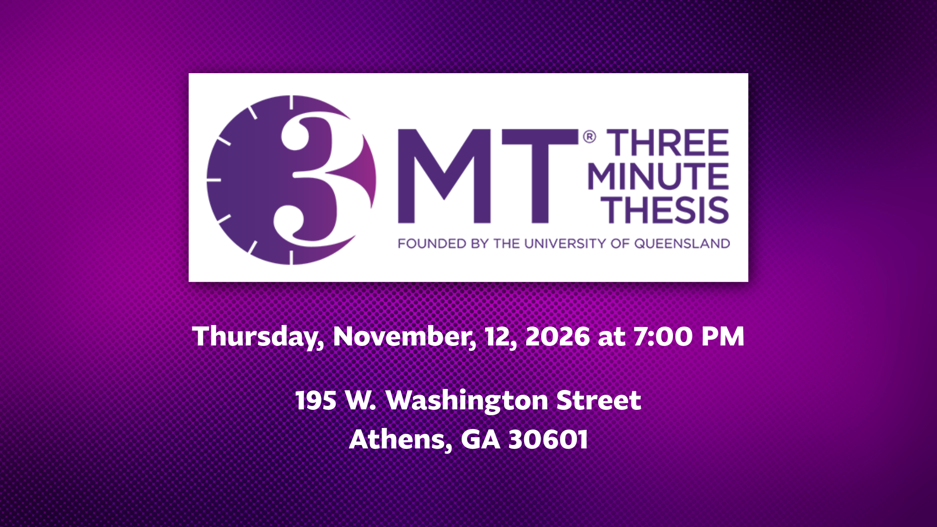 UGA Three Minute Thesis