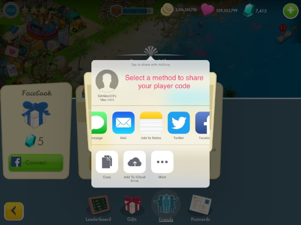 Step 4: Choose how you want to send the friends code