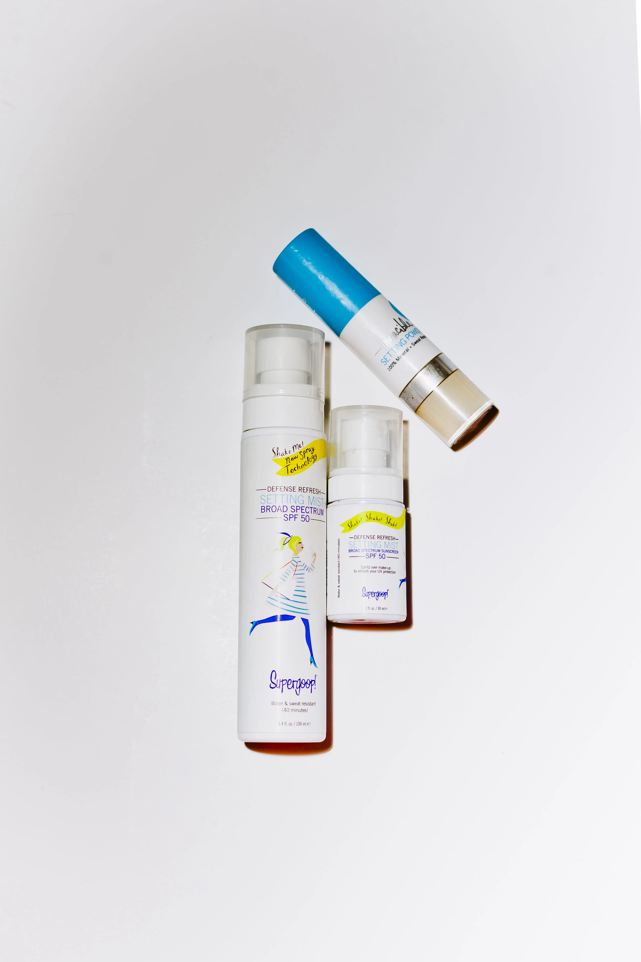 SuperGoop is a great setting spray that has an SPF and is in a travel size to make it easy to bring with you on hikes, day trips and sitting by the pool.