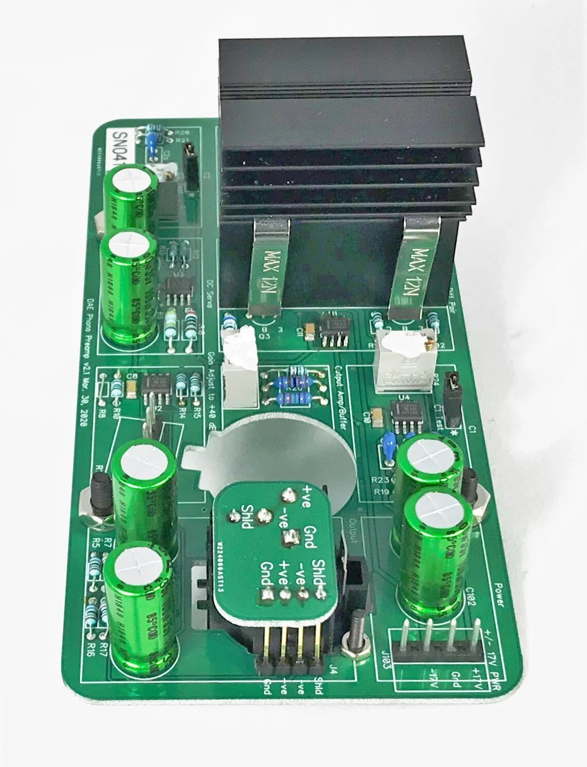 DÆ Phono Preamp v2.1 Profile showing XLR Connector Rear