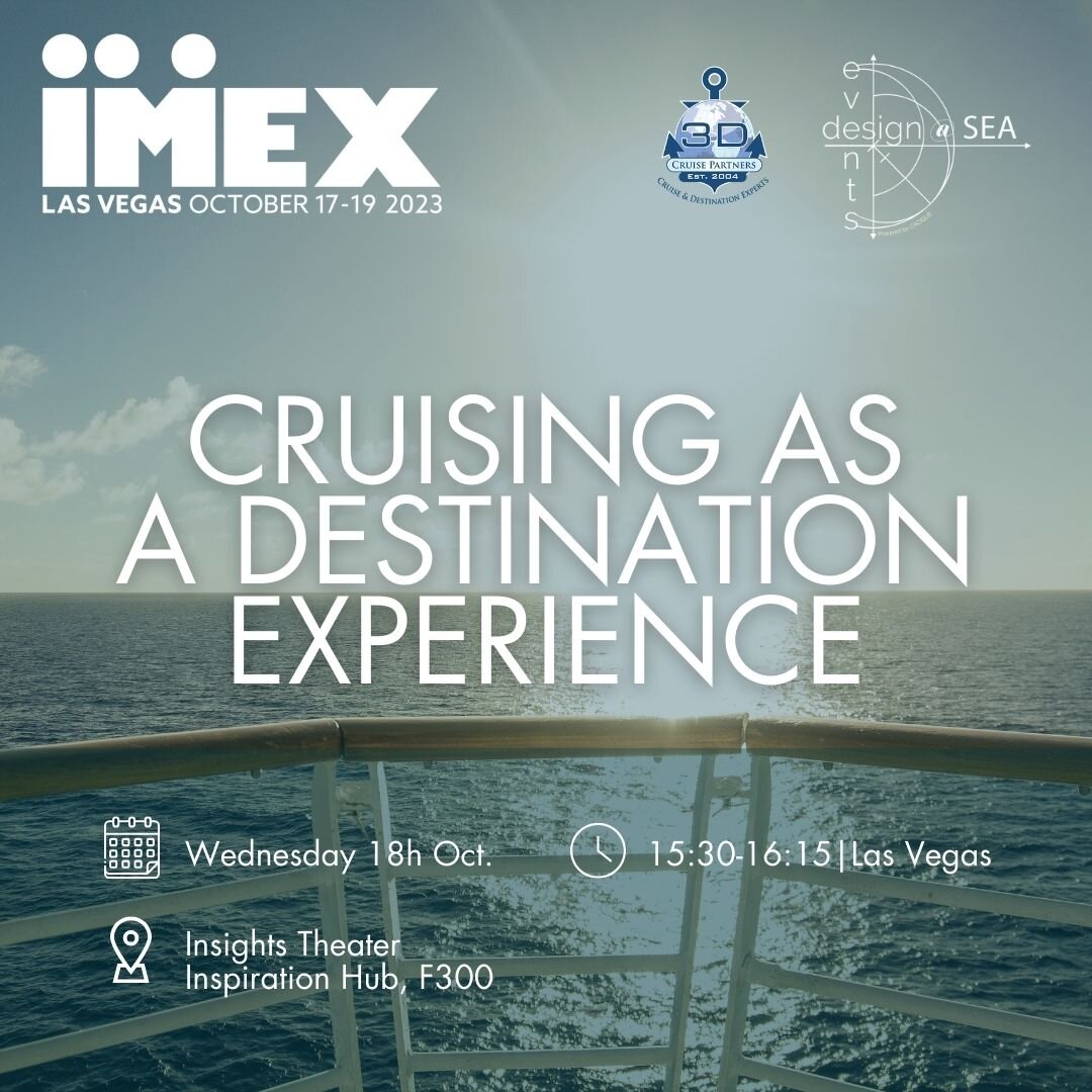 Ahoy Shipmates! Just 7 nautical days until the good ship EventsDesign@Sea pulls into @mandalaybay for #IMEXLasVegas ⚓ 🎉 

Don't forget to sign up for for our horizon-bending session on Cruising As A Destination Experience. The Future of Cruising is 