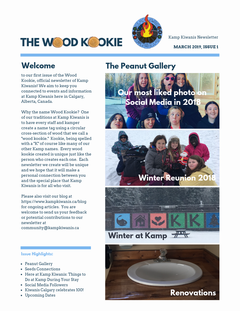 "The Wood Kookie" Kamp Kiwanis Newsletter Issue No. 1