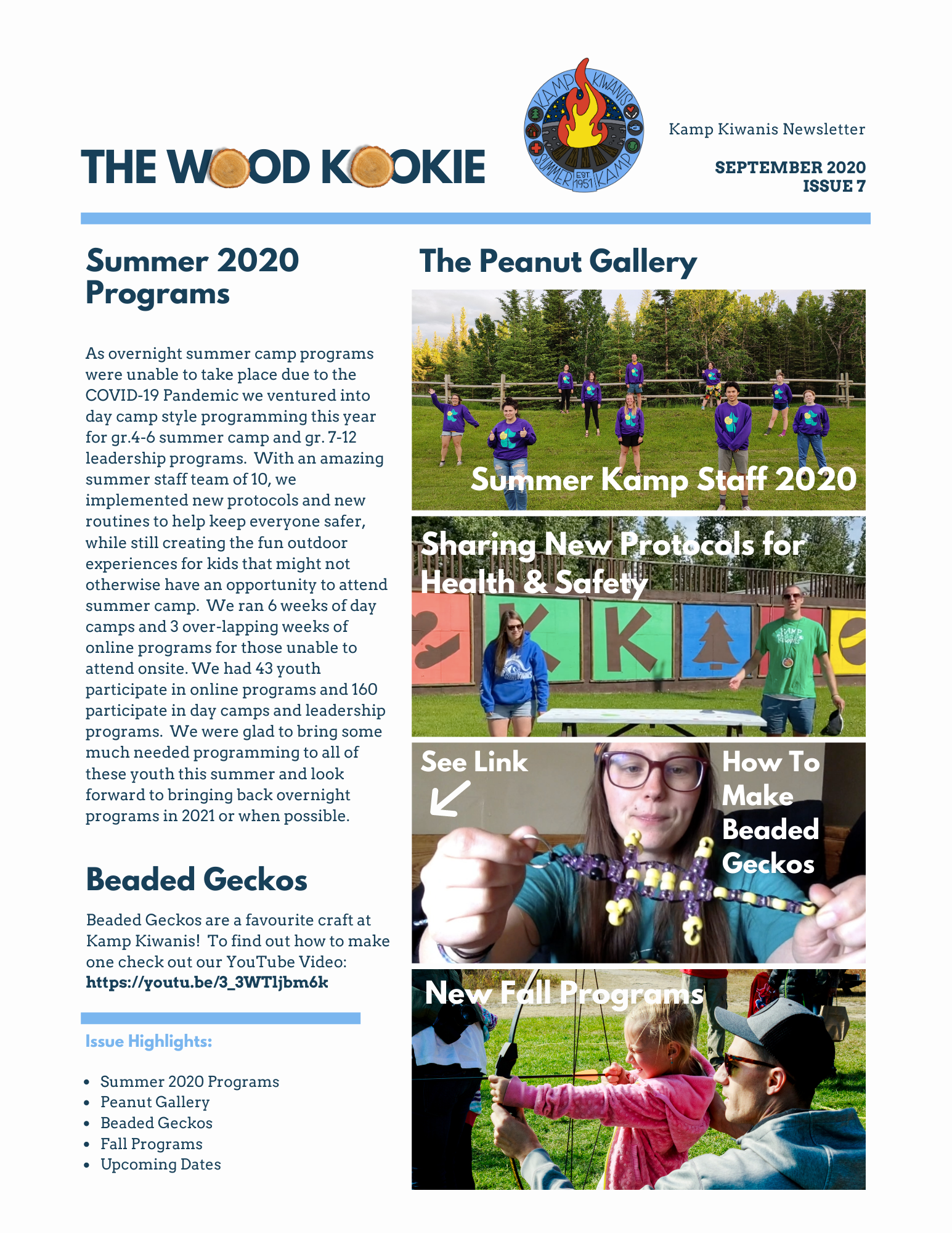 "The Wood Kookie" Kamp Kiwanis Newsletter Issue No.7