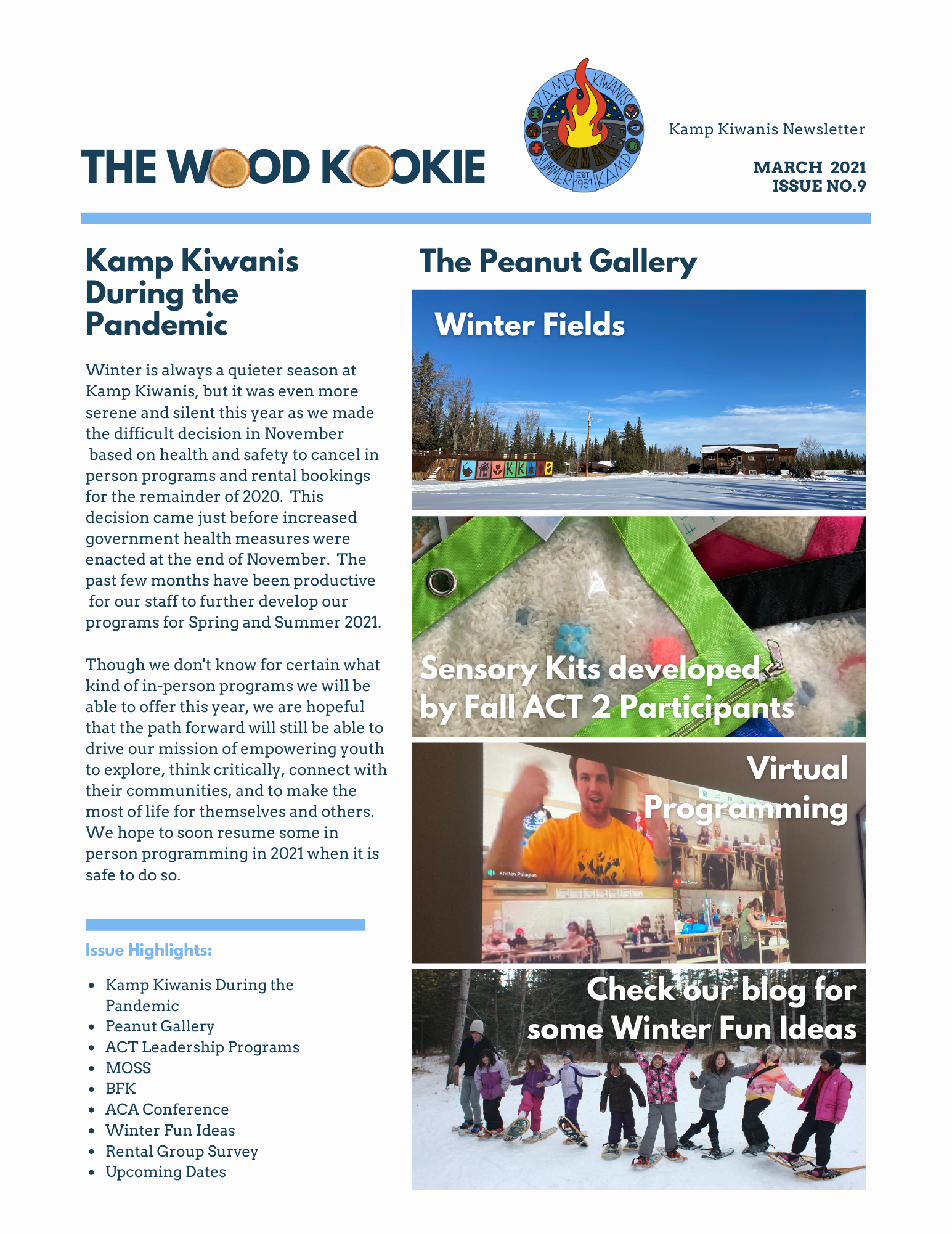 "The Wood Kookie" Kamp Kiwanis Newsletter Issue No.9 March 2021