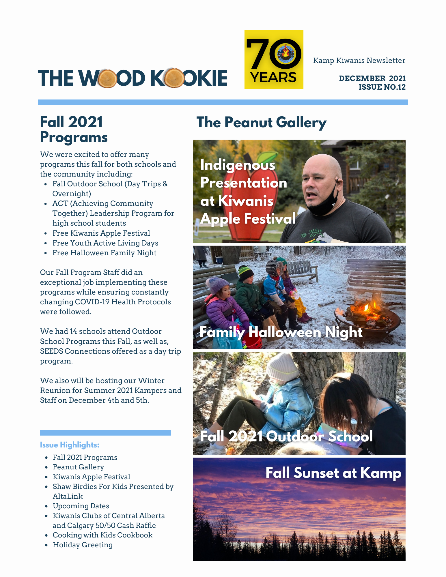 "The Wood Kookie" Kamp Kiwanis Newsletter Issue No.12 December 2021