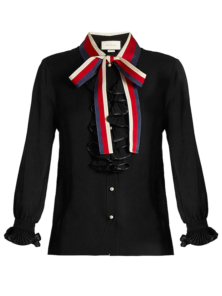 GUCCI Frill-trimmed silk-georgette blouse.jpg
