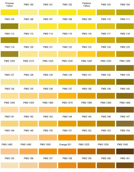Pantone Colour Chart