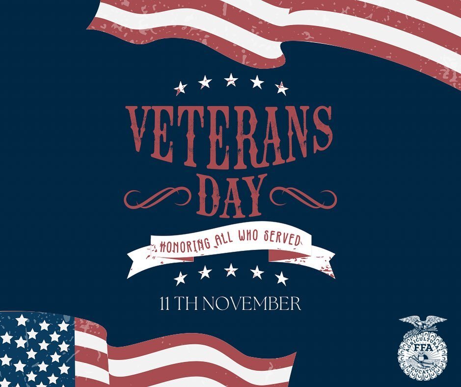 Thank you for your service to our country. We are grateful for your sacrifice and we honor you on this Veterans Day.
&bull;
&bull;
&bull;
&bull;
&bull;
&bull;
#idahoFFA #agriculture #veteransday2022 #thankaveteran