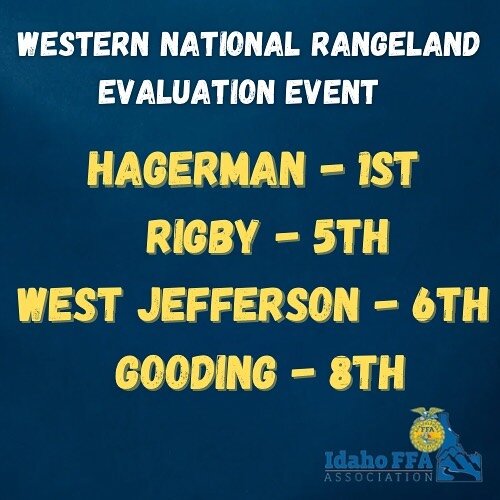 Congratulations to these teams for representing Idaho in the Western National Rangeland Evaluation Event! 
&bull;
&bull;
&bull;
&bull;
&bull;
#idaho #rangelandevaluation #idahoffaassociation
