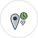Caregiver Check-In Icon with a Clock and Check-In Point.png