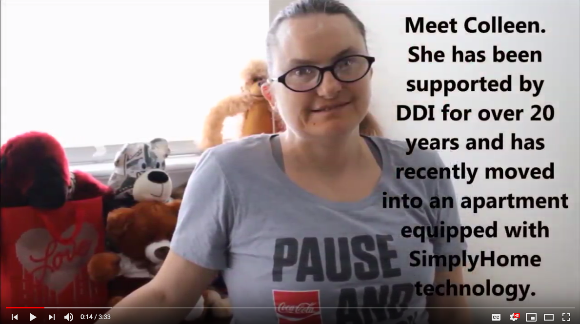  Colleen recently moved into her own apartment, with the help of enabling technology from  Simply Home. 