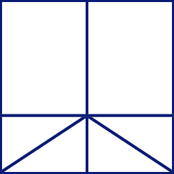 Empty black sign with six sections, no visible text or objects.