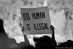 Protester outside the State Capitol in Phoenix, Arizona (May 2010).