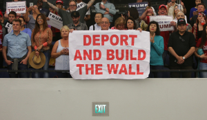Thousands of Trump supporters gathered at a rally in Anaheim, California (May 2016).