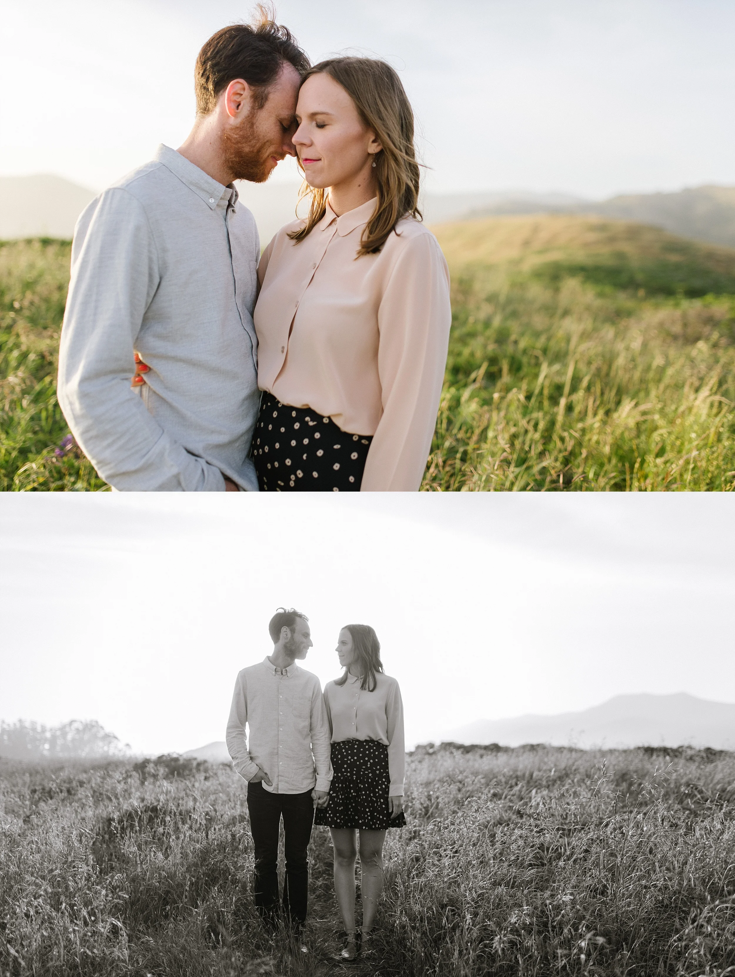 golden hour engagement couple
